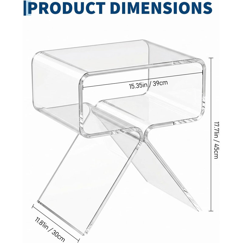 Table de chevet et de rangement monobloc en acrylique Takywep