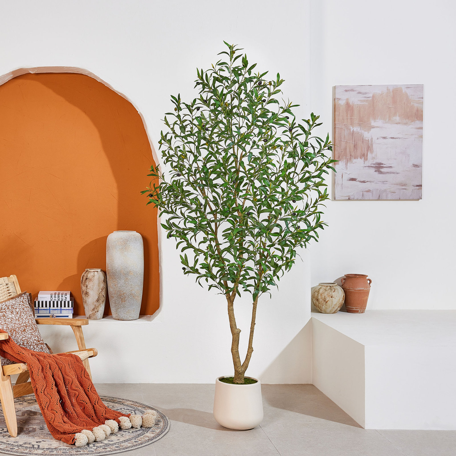 Olive Tree in Pot, 84" H x 40" W
