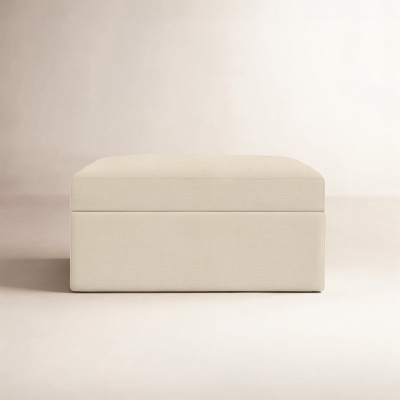 Hartig Upholstered Ottoman, Bayou Stone Canvas