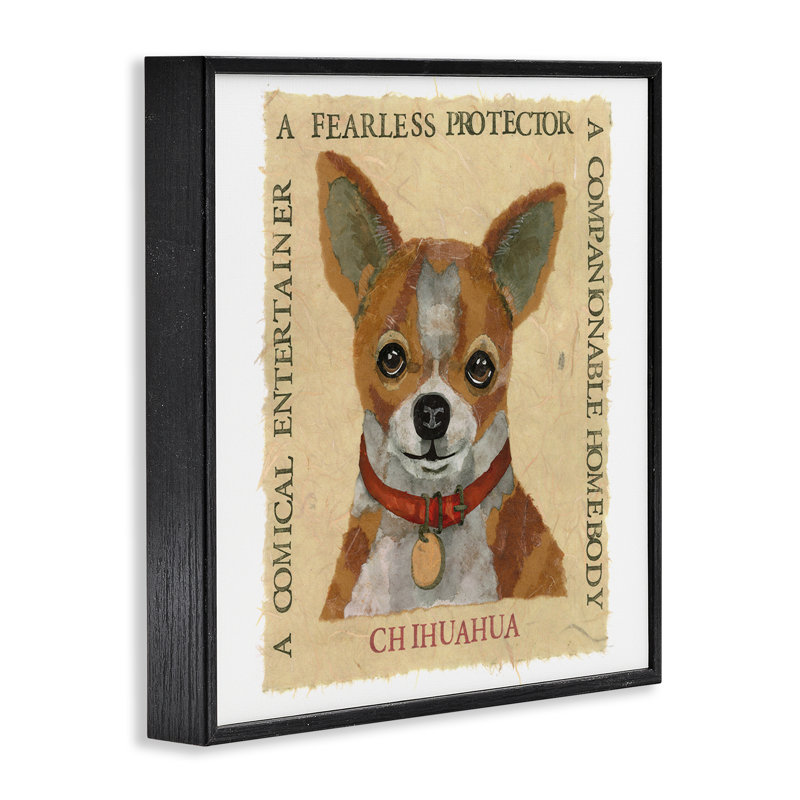 «Chihuahua amusant», phrases d'art encadrées par Nancy Overton, H 12 po x l 12 po, Giclée encadrée noir minuit