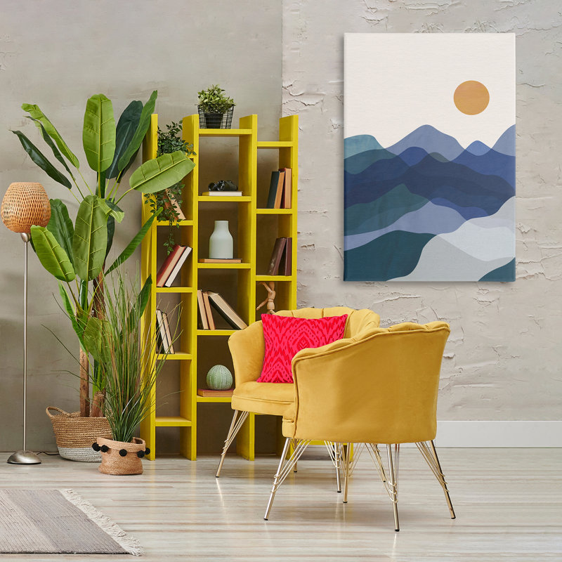 Art mural sur toile Blue Layered Mountains par JJ Design House LLC, H 45 po x l 30 po