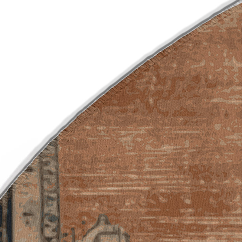 Tapis intérieur et extérieur brun Overdyed, Rond 5 pi