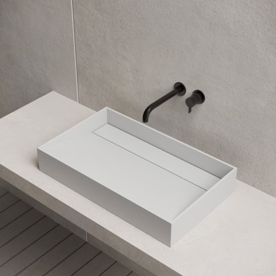 Évier vasque rectangulaire à surface solide 24 po x 14 po Monblari