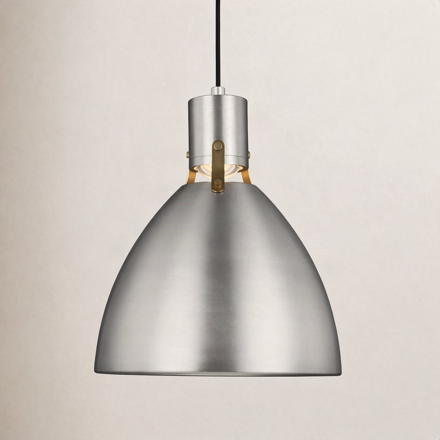 Uma Dimmable Single Light Pendant, 17" H x 14.13" W x 14.13" D, Satin Nickel