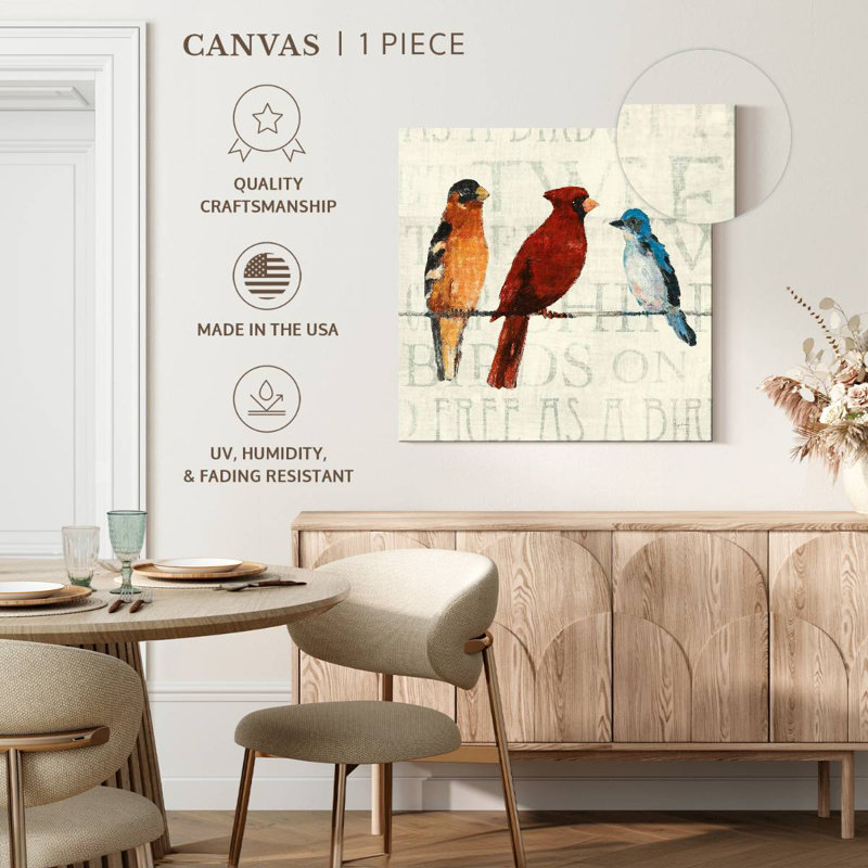 Brampt The Usual Suspects Bird Line I, 24'' H x 24'' W