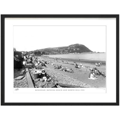 Minehead, Bathing Beach and North Hill 1923 1 Piece Single Picture Frame Wall Art