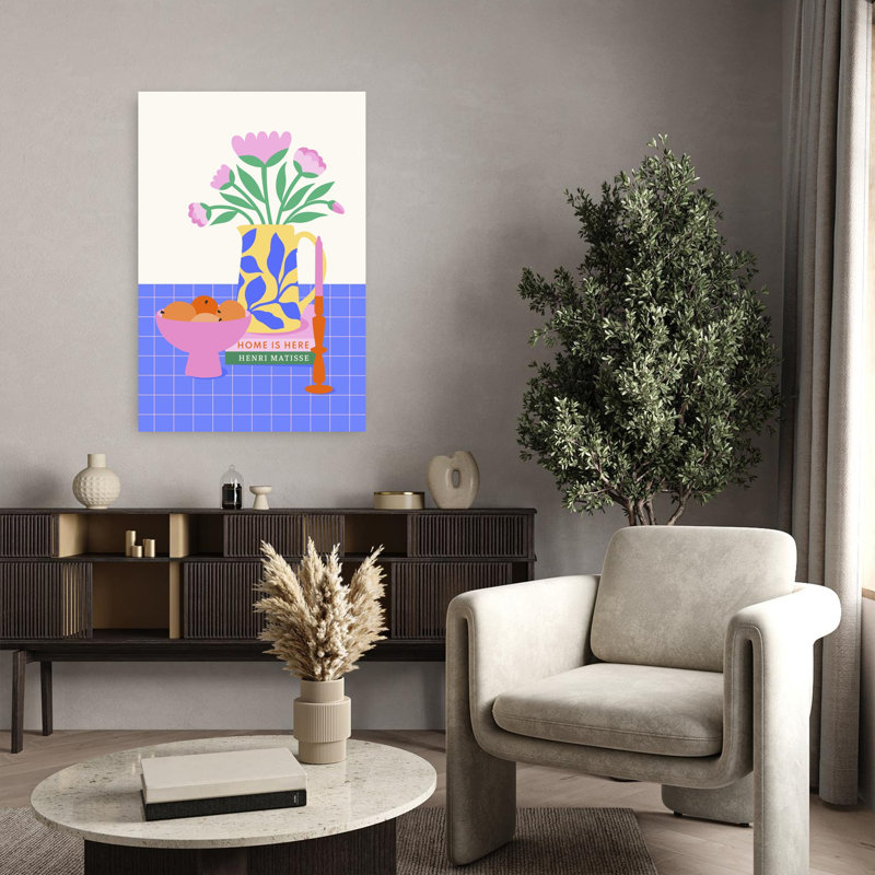 Art contemporain, art floral coloré contemporain, H 36 po x l 24 po