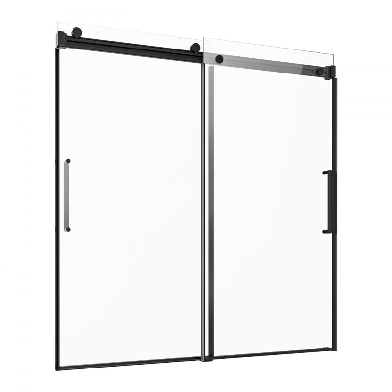 1422.4mm - 1524mm W x 1524mm H Sliding Frameless Shower Door with Clear Glass