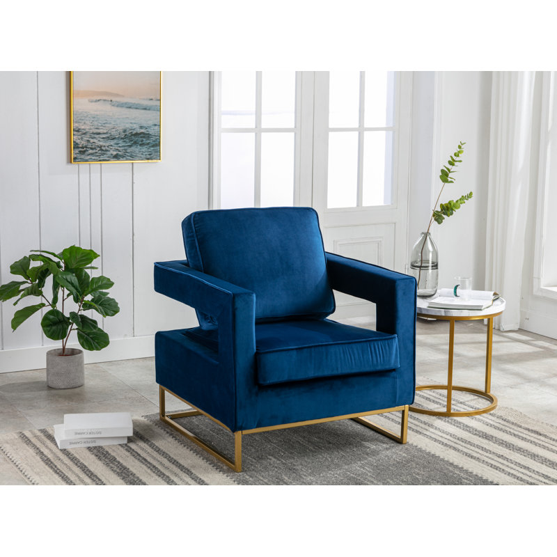 Velvet Armchair, Blue