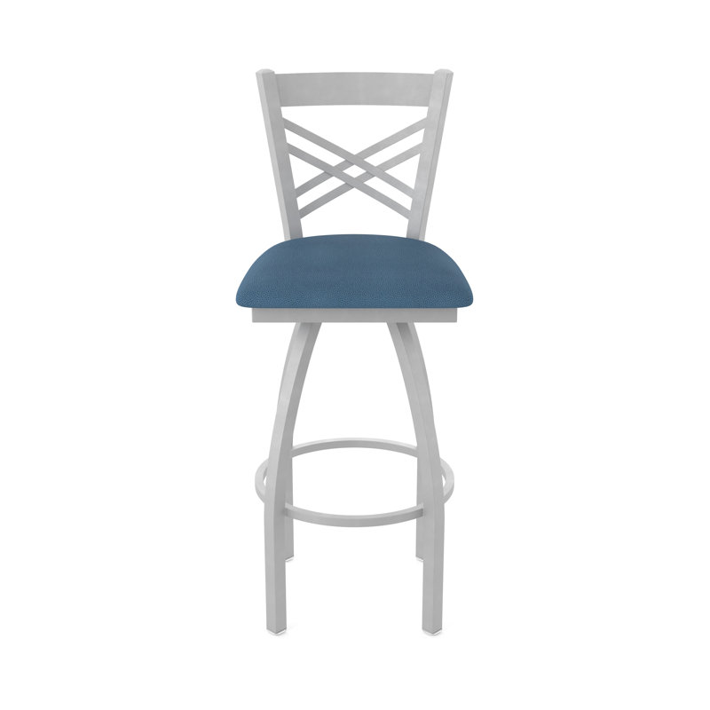 820 Catalina Swivel Stool, Vinyl-Rein Bay, Anodized Nickel, Bar Stool (30" Seat Height)