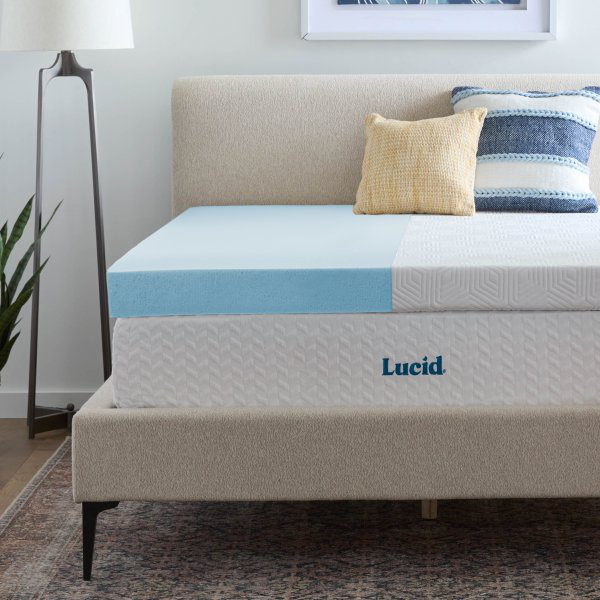 Full Size 4" Gel Memory Foam Mattress Topper with Cover