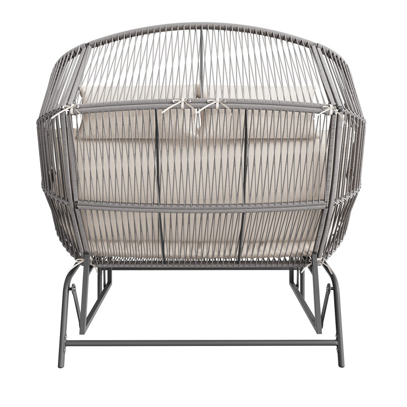 Rocking Outdoor Lounge Chair, Light Grey, Dark Grey