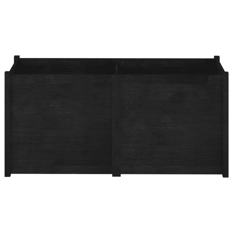 Boîte à fleurs en bois pour l'extérieur, H 27,6 po x l 59,1 po x P 19,7 po, Noir