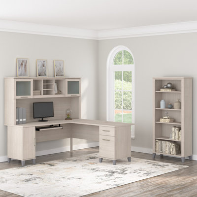 Ensemble de bureau d'ordinateur en L 3 pièces avec rehausse Magomed