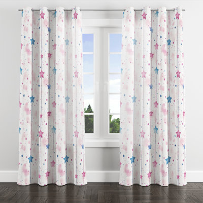 Rideaux de fenêtre filles céleste - 1 panneau décoratif à œillets pour enfants Sweet Star