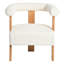 Chaise rembourrée blanche avec accoudoirs, fauteuil en velours Boucle Feel pour la décoration intérieure