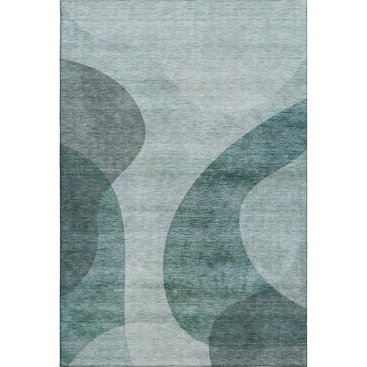 Premium Machine Washable Arnette Green Rug