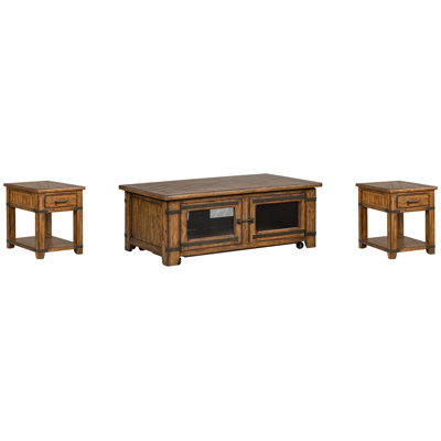 Bloomfield Lift Top Storage Caster Cocktail Table With 2 End Table
