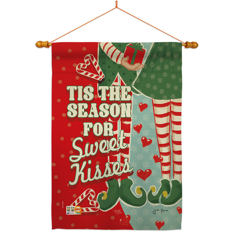 Polyester 2 faces 40 po x 28 po Season Sweet Kisses Ensemble de drapeaux