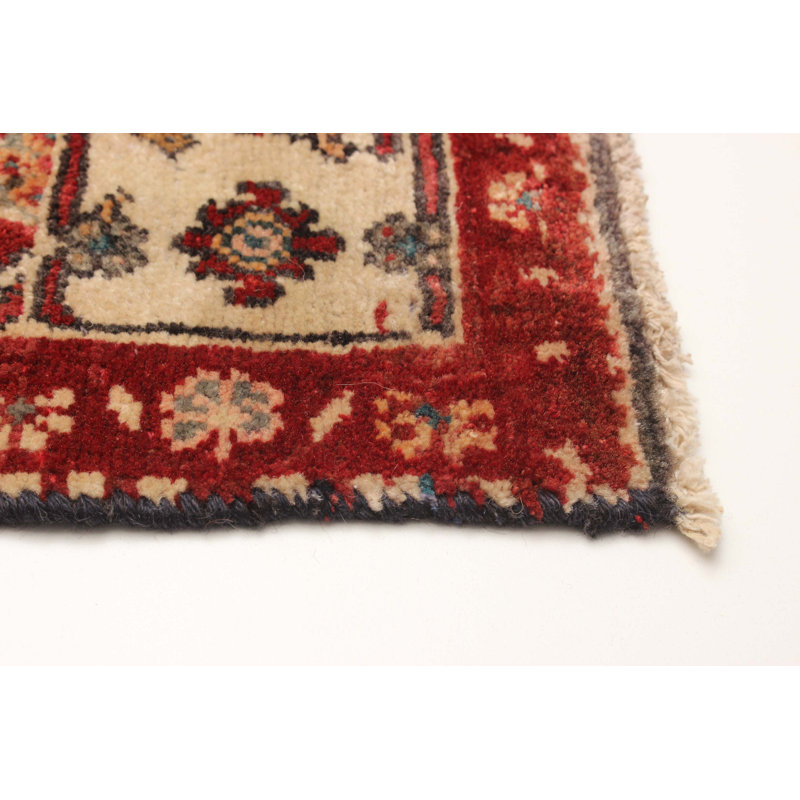 Tapis rouge noué à la main unique 3 pi 10 po x 10 pi 8 po Andelz
