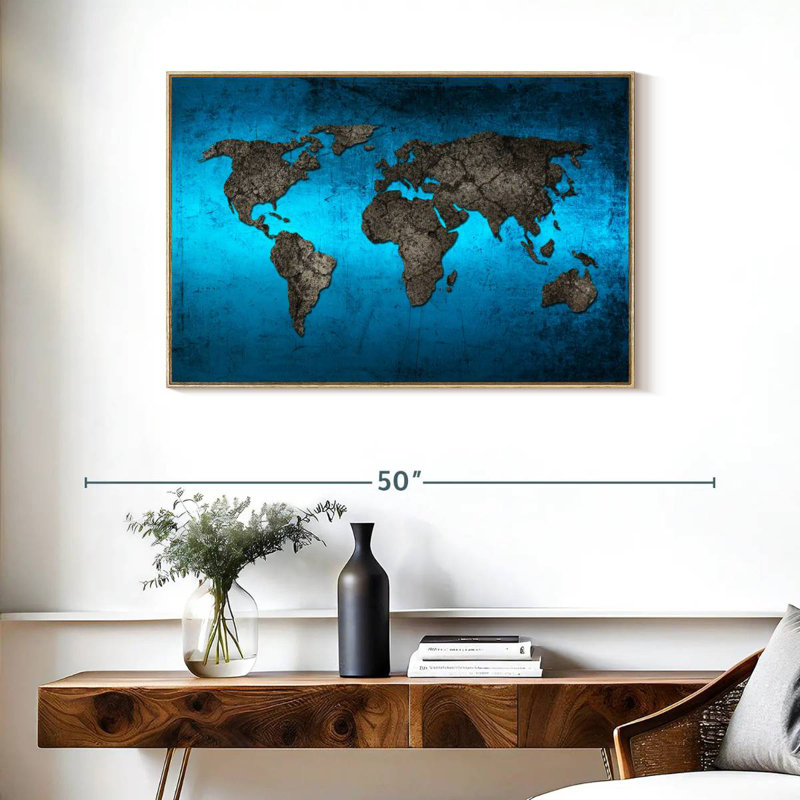 Ocean World Luro, Cadre flottant en bois naturel, 37 po x 25 po