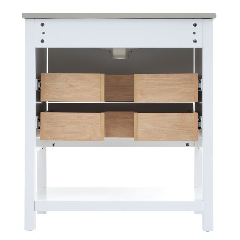 Charmant meuble-lavabo avec un excellent rangement et un design élégant, Blanc