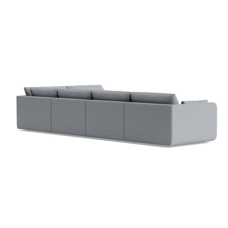 Eva Modular Corner Sectional, Performance Weave - Zinc, Right Hand Facing