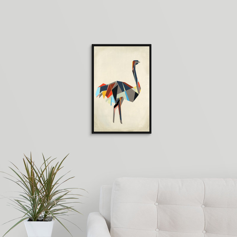 « tip tip zoo i », peinture sur toile, H 19,7 po x l 13,7 po x p 1,75 po, Cadre flottant noir