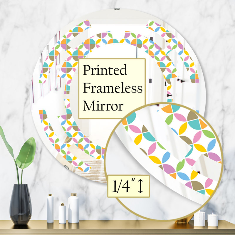 Miroir mural moderne Space Geometric design VIII, 31,5 po x 31,5 po