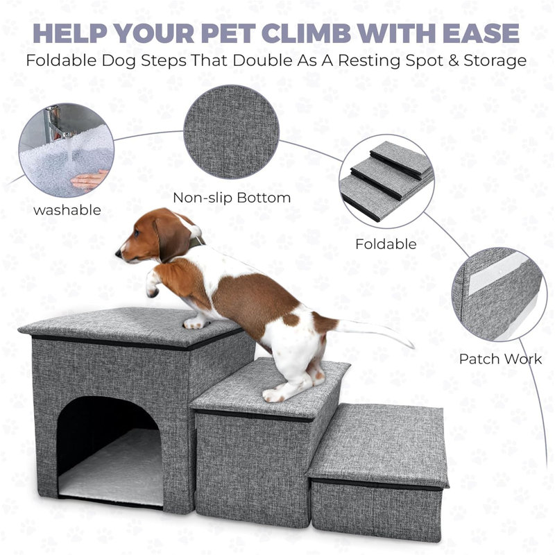 3-Step Pet Stairs Dog Steps