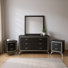 Ensemble de chambre à coucher en bois 3 pièces avec commode et 2 tables de chevet Maxo, noir
