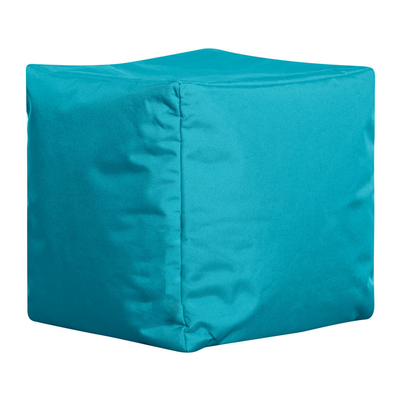  Repose-pieds pouf carré Moseley 16 po, hydrofuge, Mélange de polyester turquoise