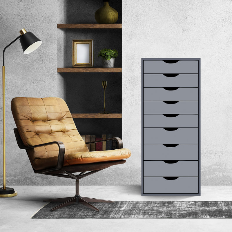 Garysburg 9-Drawer Filing Cabinet – Versatile Lateral File Cabinet and Office Storage Organizer for Efficient File Management and Stylish Wood Storage