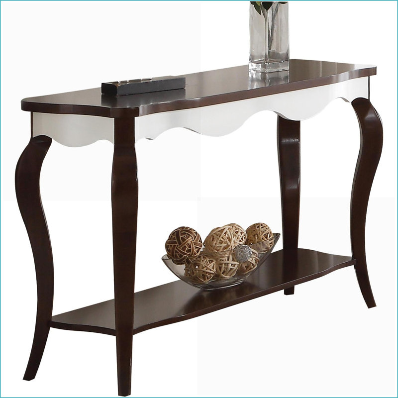 Elegant White and Walnut Coffee Table for Living Room, Functional Versatile Sofa Side Table