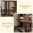 Nut-brown Round Solid Wood Dining Table-1786113545