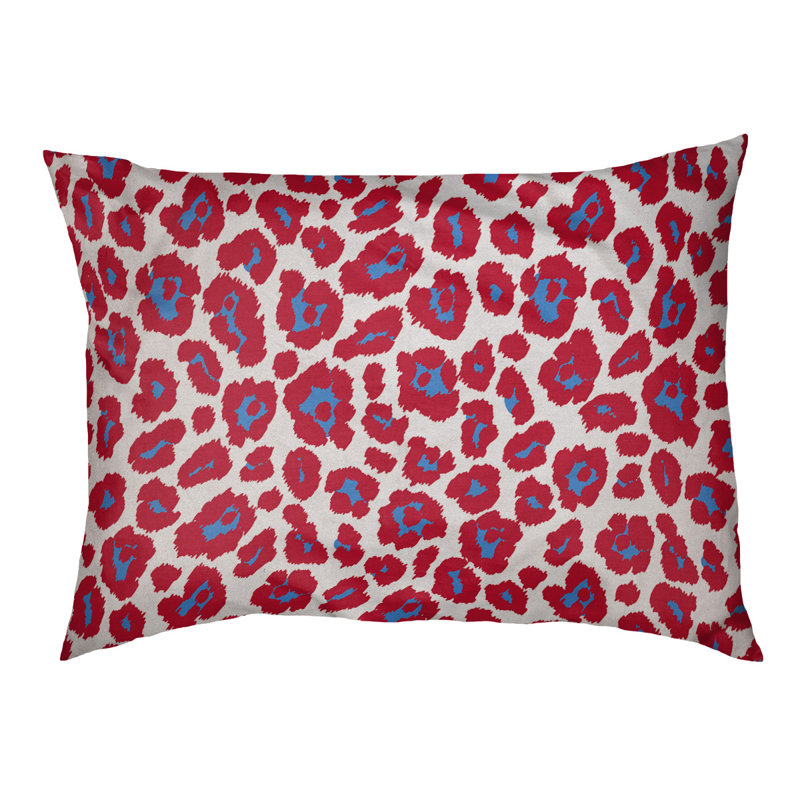 Coussin d'extérieur Seattle, Très grand (l 40 po x P 50 po x H 6 po), Blanc / bleu clair / rouge
