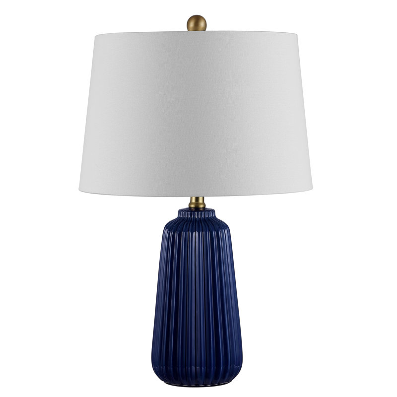 Adhelin Ceramic Table Lamp, Navy Blue