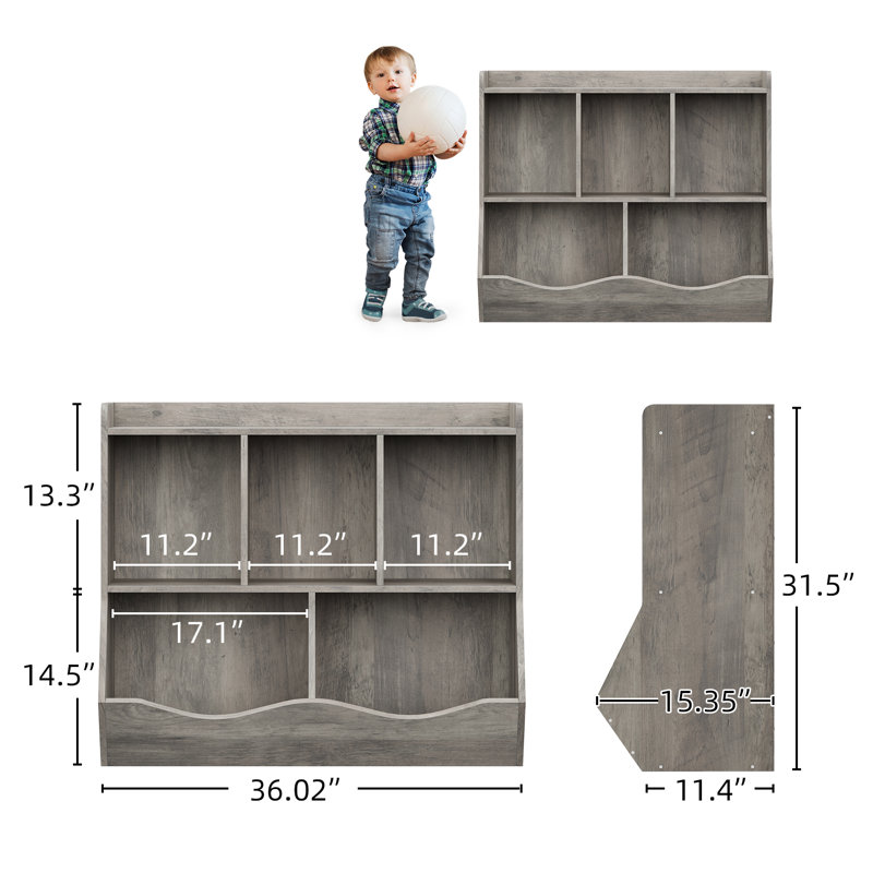 Jerrious 91.4Cm Toy Storage in Grey