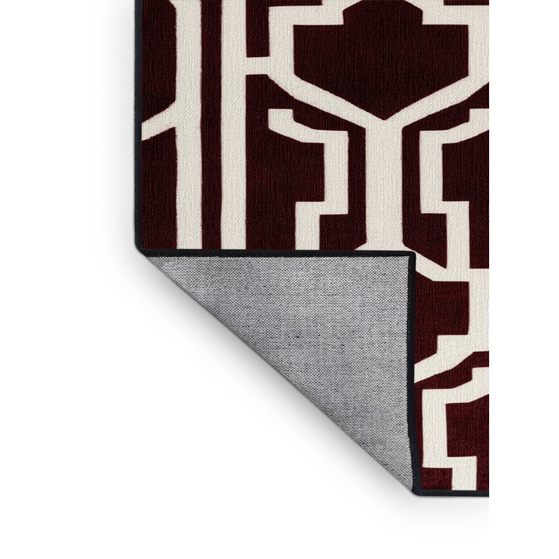 Tapis rouge en treillis lavable à la machine, Tapis de couloir 2 pi x 5 pi