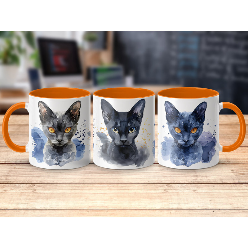 Ceramic Coffee Mug, Orange, 3