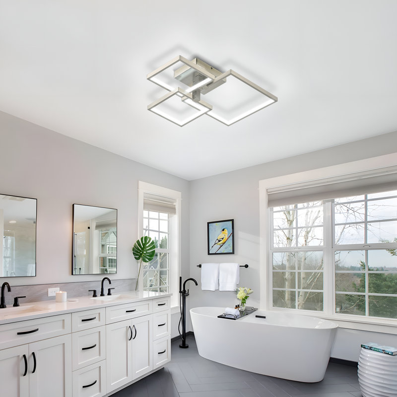 Joplynn LED Semi Flush Mount, Brushed Nickel