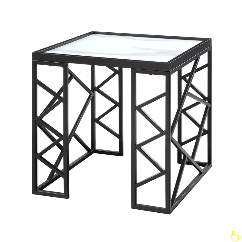 Occasional 3Pc Tables Set Table basse en verre trempé et tables de bout