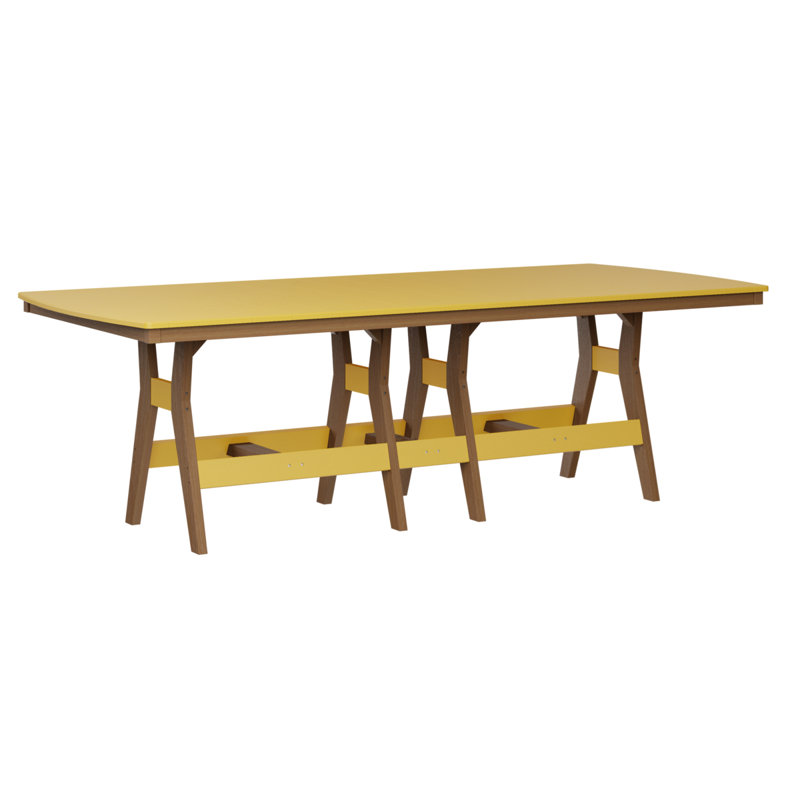 Table de bar rectangulaire 96 po Berlin Gardens Harbor, Blanc, Teck naturel