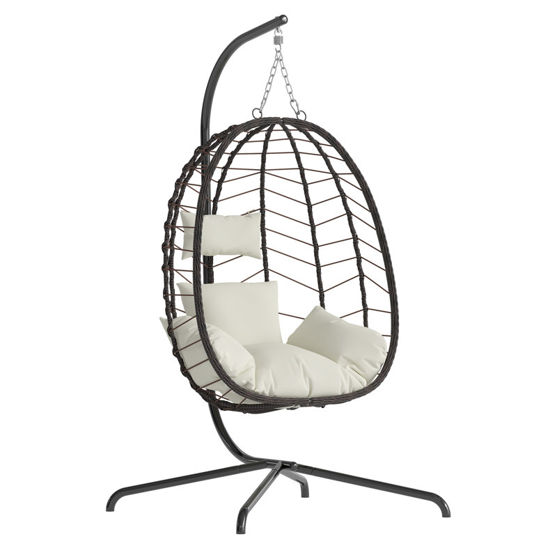 Fauteuil à œufs suspendu avec support, Beige
