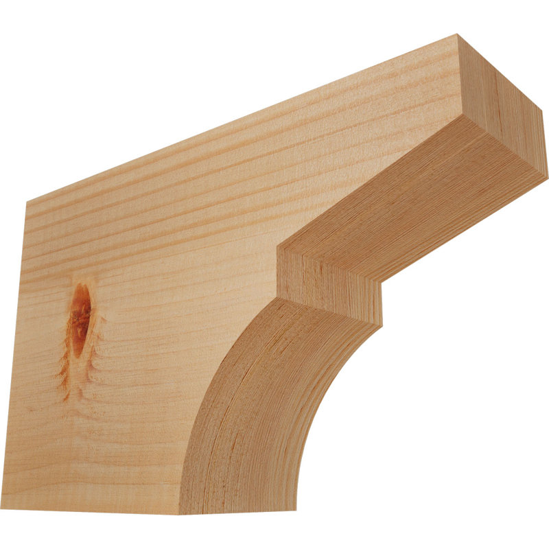 3 1/2"W x 8"H x 12"L Monterey Smooth Rafter Tail, Douglas Fir, Douglas Fir, 8" H x 12" W x 3.5" D