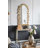 Full Length Arched Wall Mirror with Golden Leaf Accents
