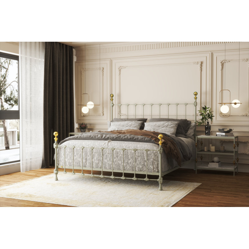 151 Palatial Bed | Complete Standard, King, Gunmetal/Antique Gold