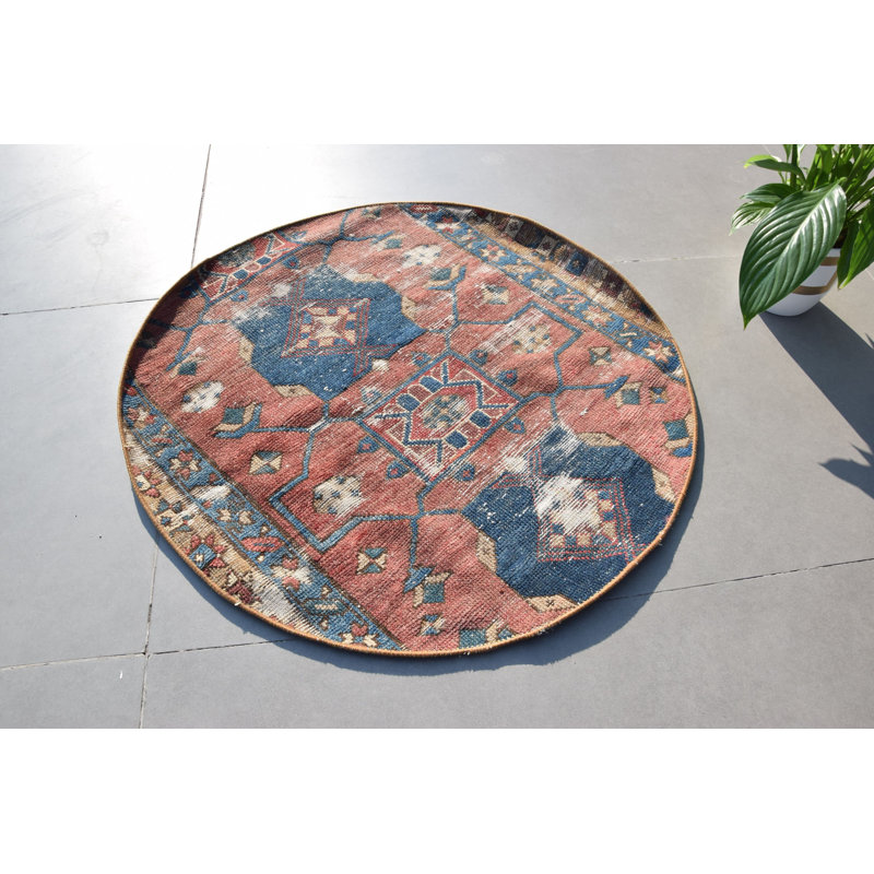 Tapis turc vintage en laine Oushak Vintage