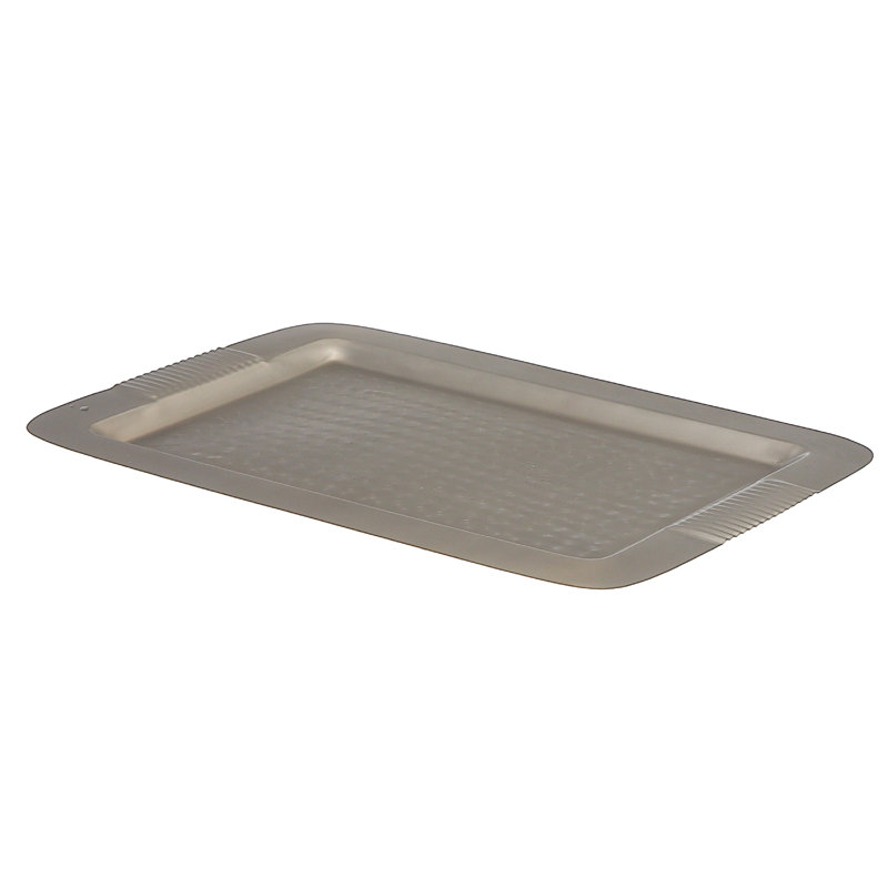 Plateau rectangulaire martelé 17 po x 12 po doré, Champagne