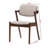 Kayara Arm Chair in Grey Fabric and Brown Solid Wood, 30.51'' H X 19.69'' W X 21.26'' D